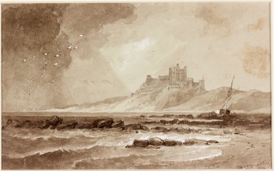 Bamburgh Castle vanuit het noorden door John Wilson Carmichael